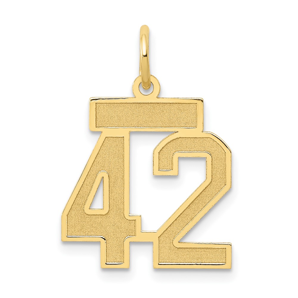 14K Small Satin Number 42 Charm