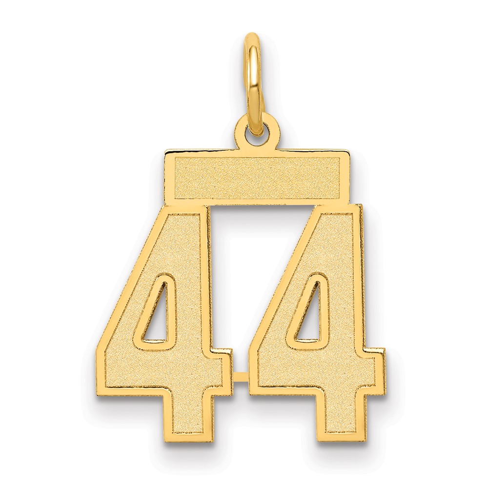 14K Yellow Gold Small Satin Number 44 Charm