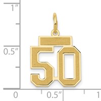 14K Yellow Gold Small Satin Number 50 Charm view 4