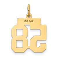 14K Yellow Gold Small Satin Number 58 Charm view 3