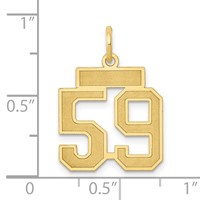 14K Yellow Gold Small Satin Number 59 Charm view 4