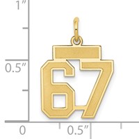 14K Small Satin Number 67 Charm view 4