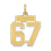 14K Small Satin Number 67 Charm view 1
