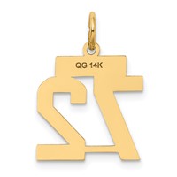 14K Yellow Gold Small Satin Number 72 Charm view 3