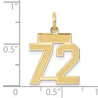14K Yellow Gold Small Satin Number 72 Charm view 4