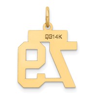 14K Yellow Gold Small Satin Number 79 Charm view 3