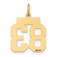 14K Yellow Gold Small Satin Number 83 Charm view 3