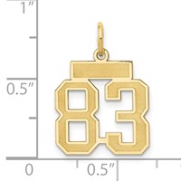 14K Yellow Gold Small Satin Number 83 Charm view 4