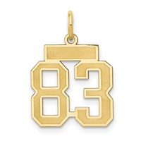 14K Yellow Gold Small Satin Number 83 Charm view 1