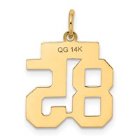 14K Yellow Gold Small Satin Number 85 Charm view 3