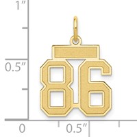 14K Yellow Gold Small Satin Number 86 Charm view 3