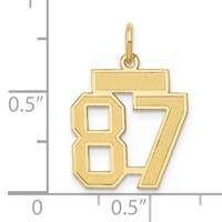 14K Yellow Gold Small Satin Number 87 Charm view 3
