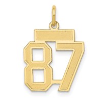 14K Yellow Gold Small Satin Number 87 Charm view 1