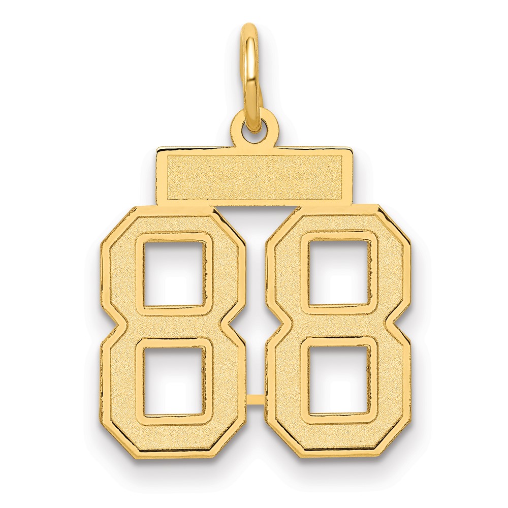 14K Small Satin Number 88 Charm