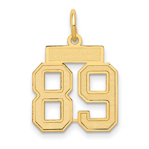 14K Yellow Gold Small Satin Number 89 Charm