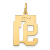 14K Yellow Gold Small Satin Number 91 Charm view 3