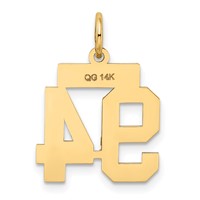 14K Yellow Gold Small Satin Number 94 Charm view 3