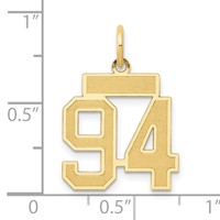 14K Yellow Gold Small Satin Number 94 Charm view 4