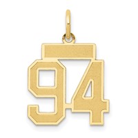 14K Yellow Gold Small Satin Number 94 Charm view 1