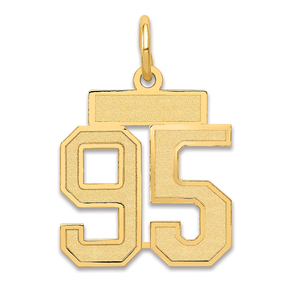 14K Yellow Gold Small Satin Number 95 Charm