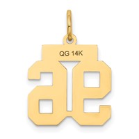 14K Yellow Gold Small Satin Number 96 Charm view 3