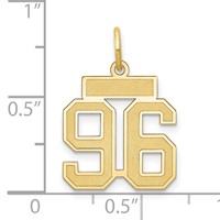 14K Yellow Gold Small Satin Number 96 Charm view 4