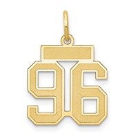 14K Yellow Gold Small Satin Number 96 Charm view 1