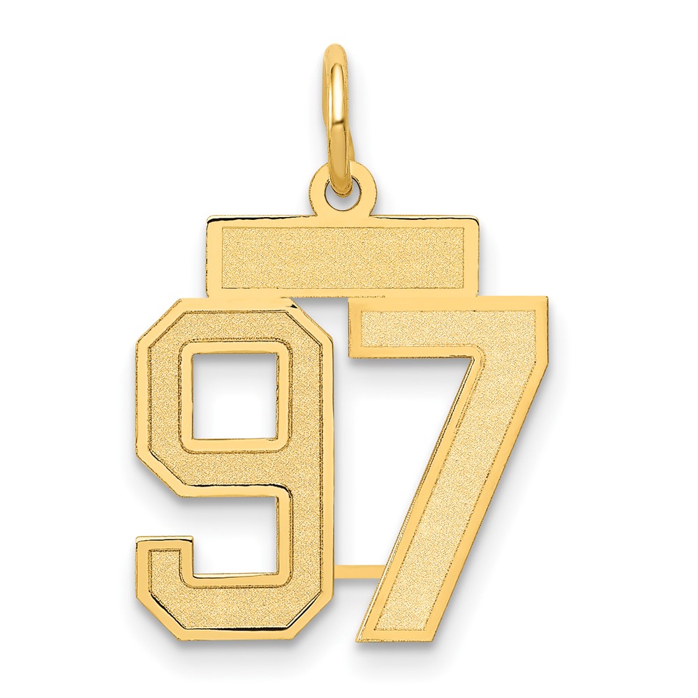 14K Small Satin Number 97 Charm