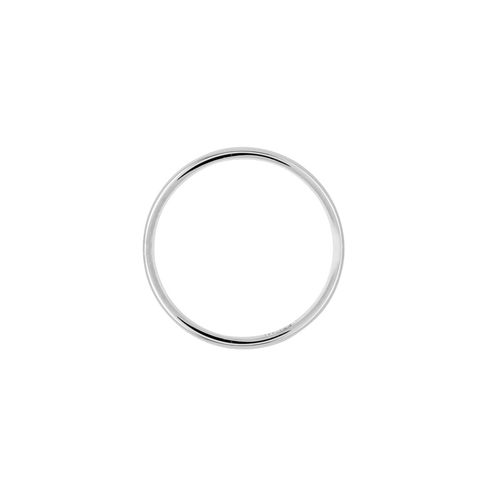 14k White Gold 2.5mm Lightweight Half Round Wedding Band Size 7 (WHRL025-7)