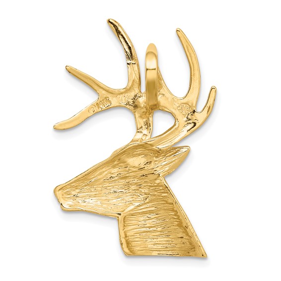 14k Laser Cut Deer Head Omega Slide