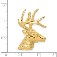 14K Yellow Gold Laser Cut Deer Head Omega Slide view 4