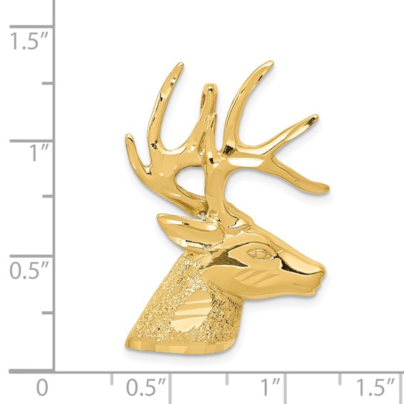 14k Laser Cut Deer Head Omega Slide