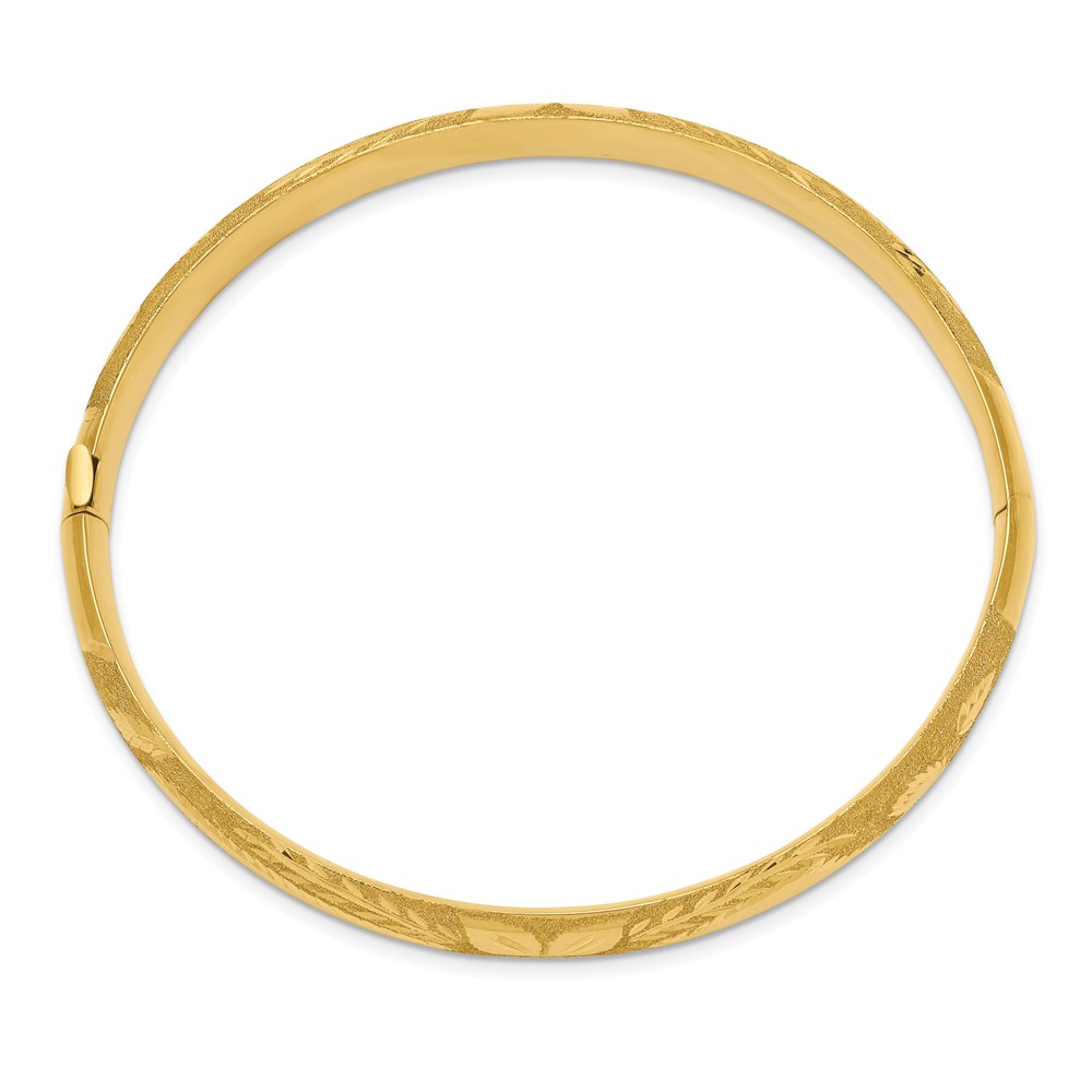 14k 5/16 Laser-Cut 8.00mm Hinged Oval Bangle Bracelet (LZ5/16)
