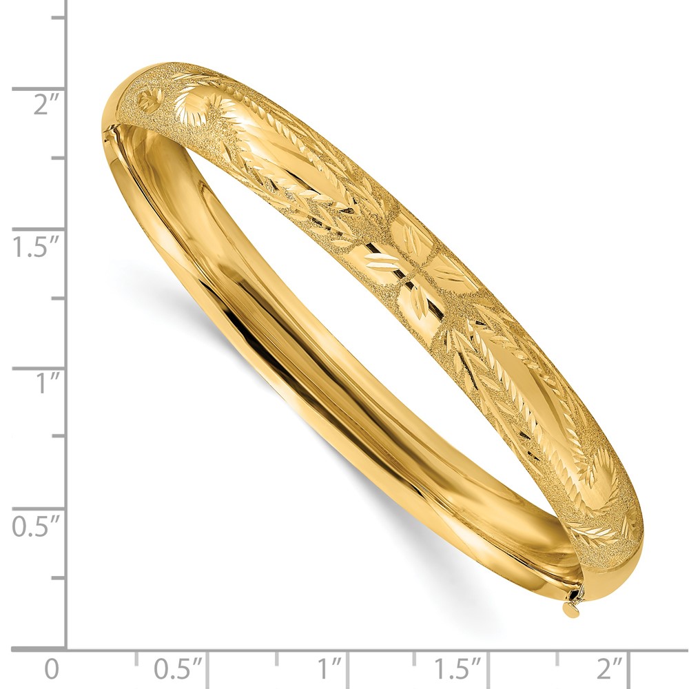 14k 5/16 Laser-Cut 8.00mm Hinged Oval Bangle Bracelet (LZ5/16)
