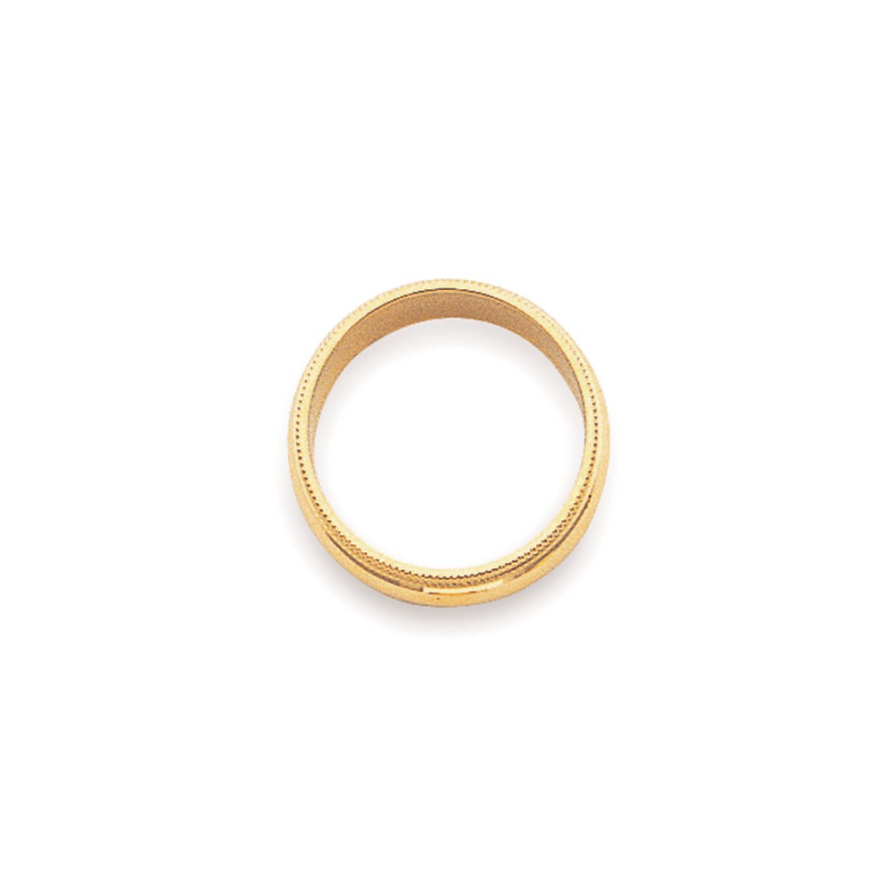 14k Yellow Gold 3mm Milgrain Half Round Wedding Band Size 7 (M030-7)