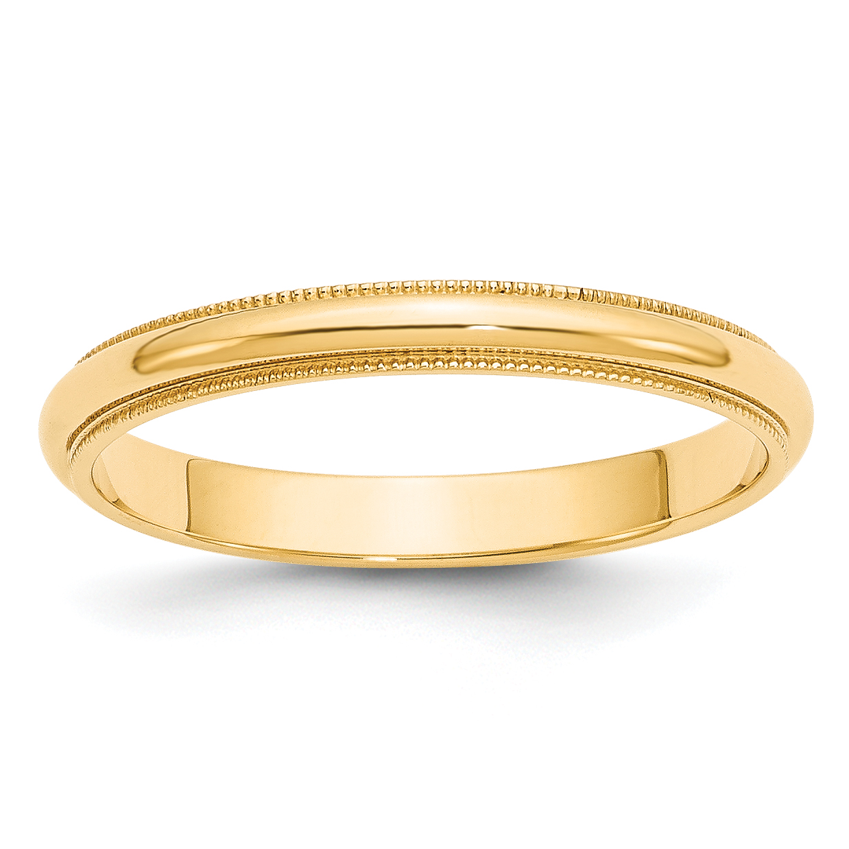 14k Yellow Gold 3mm Milgrain Half Round Wedding Band Size 7 (M030-7)
