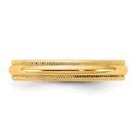 10K 3.5mm Yellow Gold Milgrain Half Round Band view 3