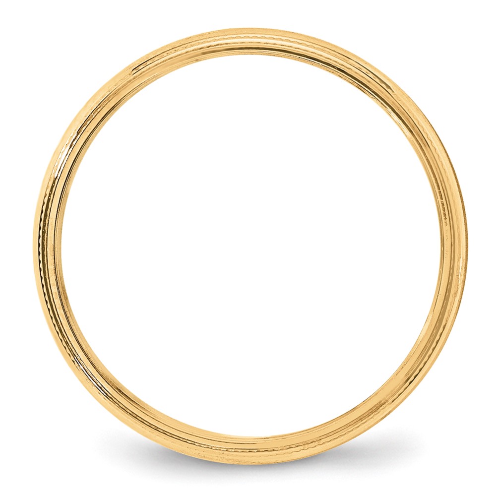 14k Yellow Gold 4mm Milgrain Half Round Wedding Band Size 6 (M040-6)