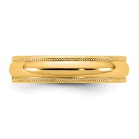 14K 4.5mm Yellow Gold Milgrain Half Round Band view 3