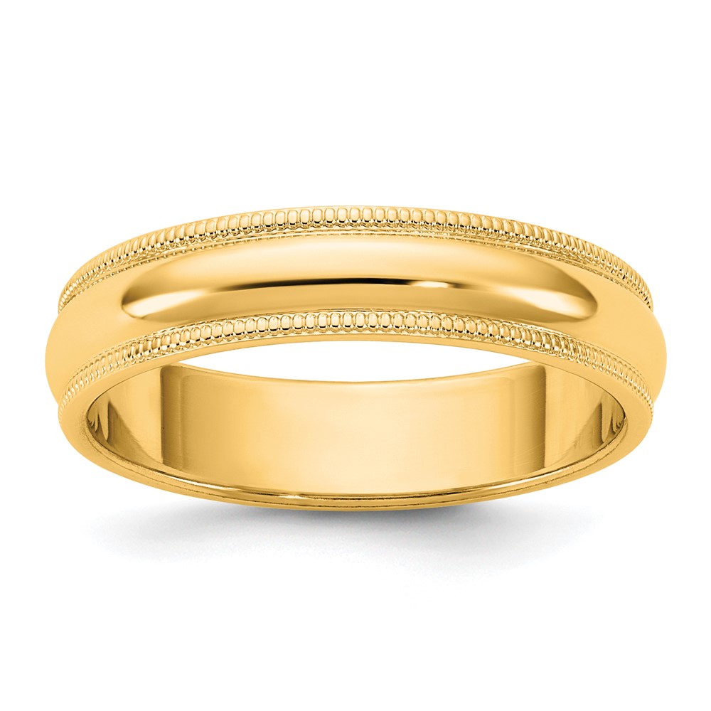 14K 4.5mm Yellow Gold Milgrain Half Round Band