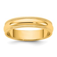 14K 4.5mm Yellow Gold Milgrain Half Round Band view 1
