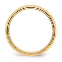 14K Yellow Gold 5mm Milgrain Half Round Wedding Band view 2