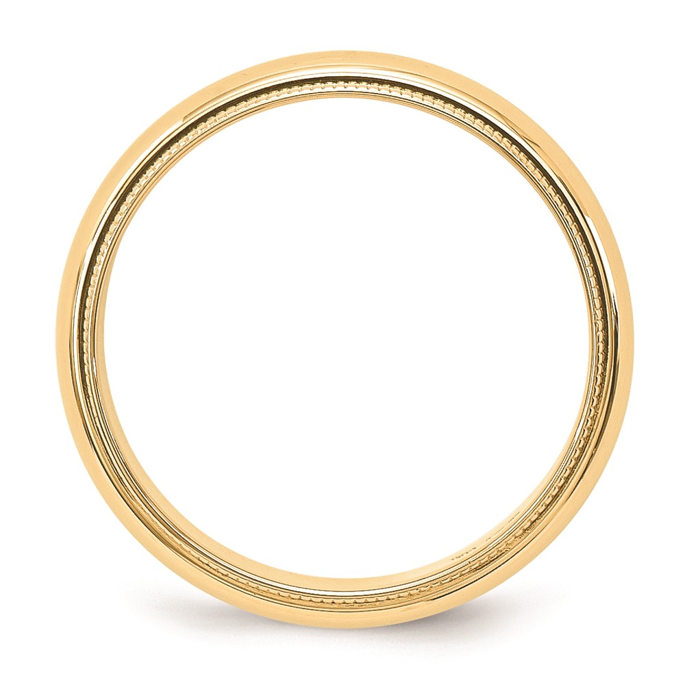 14k Yellow Gold 5mm Milgrain Half Round Wedding Band Size 8 (M050-8)