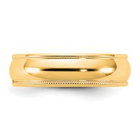 10K 5.5mm Yellow Gold Milgrain Half Round Band view 3