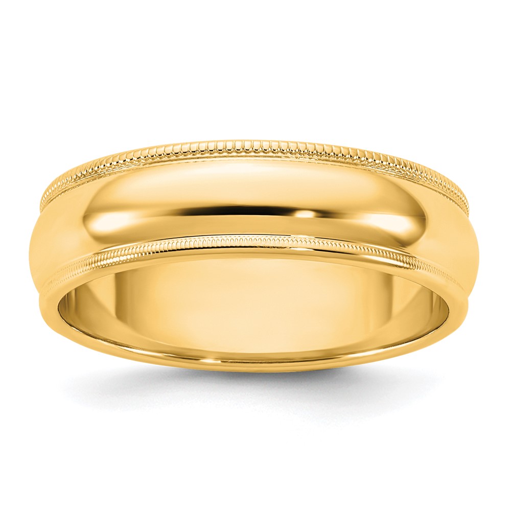 10K 5.5mm Yellow Gold Milgrain Half Round Band