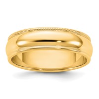 10K 5.5mm Yellow Gold Milgrain Half Round Band view 1