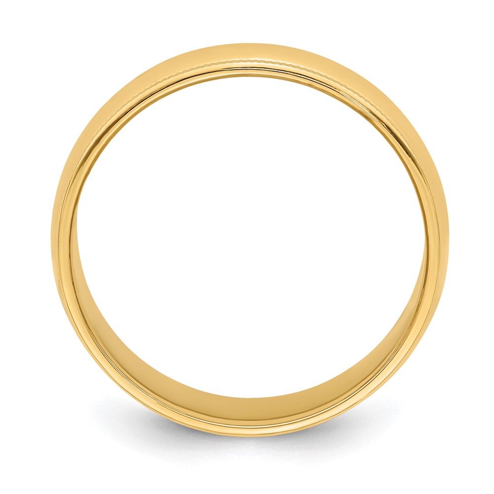 14k Yellow Gold 6mm Milgrain Half Round Wedding Band Size 11 (M060-11)
