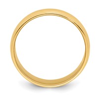 Sterling Silver Gold-plated 6mm Half Round Milgrain Band view 2