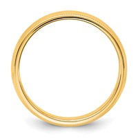 10K 6.5mm Yellow Gold Milgrain Half Round Band, Size 8 view 2