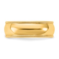 10K 6.5mm Yellow Gold Milgrain Half Round Band, Size 8 view 3